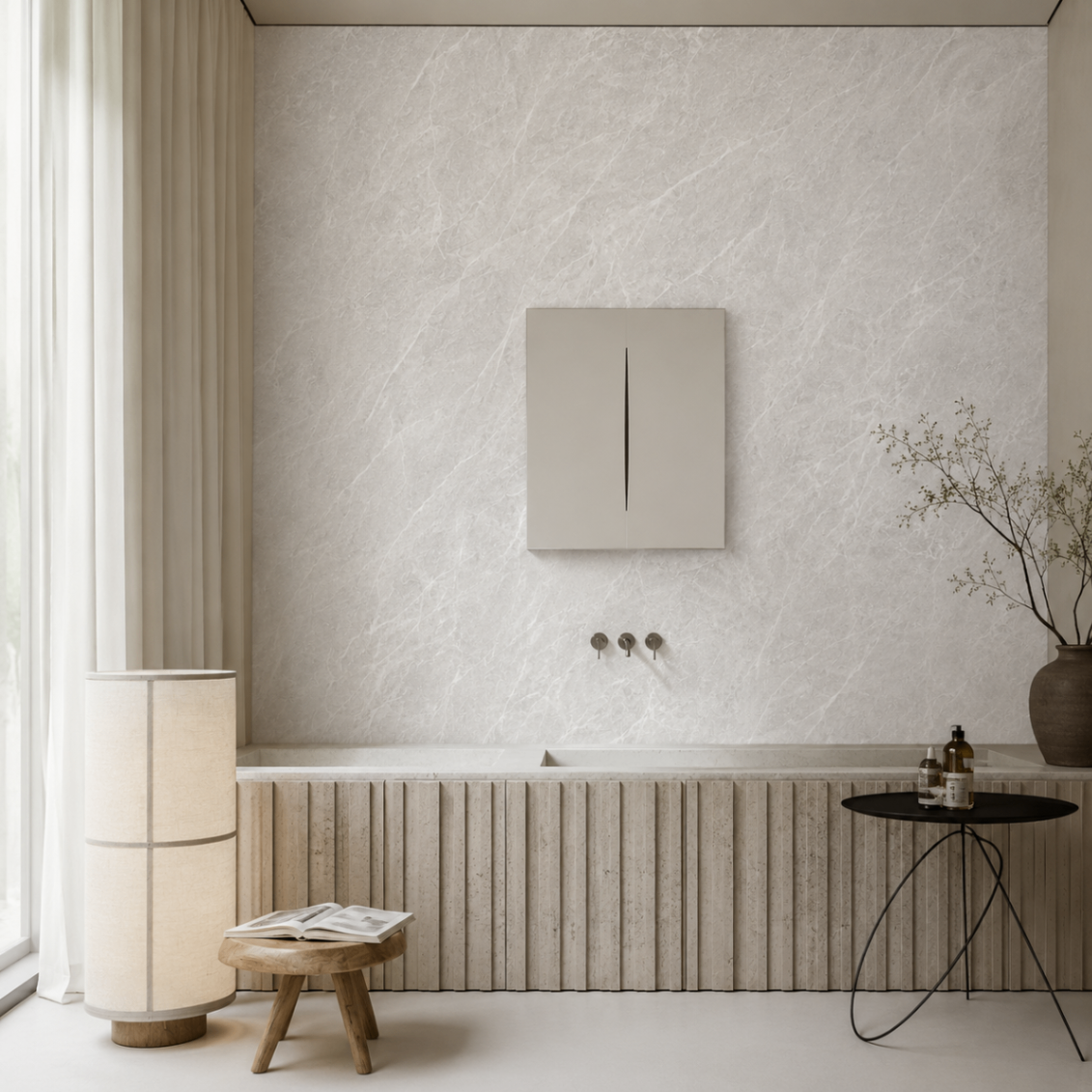 PVC Wandpaneel KL8226-2 Helle Morgan Grau Marmoroptik – Wohnraum Anwendung