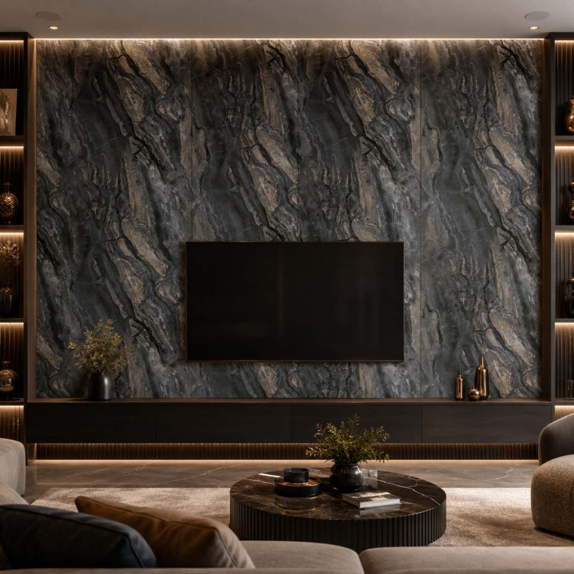 TV-Wand & Wohnzimmer – PVC Wandpaneele